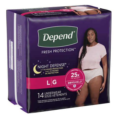 Depend Night Defense Pull-Up Underwear for Women, Overnight