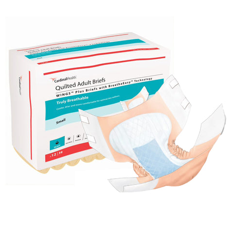 Cardinal Wings Quilted Plus Diapers with Tabs, BreatheEasy Technology Disposable Adult Diapers, Heavy