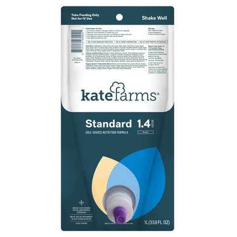 Tube Feeding Formula Kate Farms Standard 1.4 Closed System Liquid Ready to Hang Prefilled Container