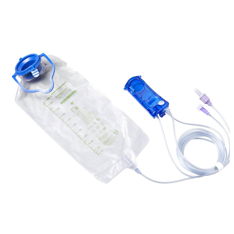 Enteral Feeding Pump Spike Set with Flush Bag Kangaroo OMNI ENPlus 1000 mL NonSterile