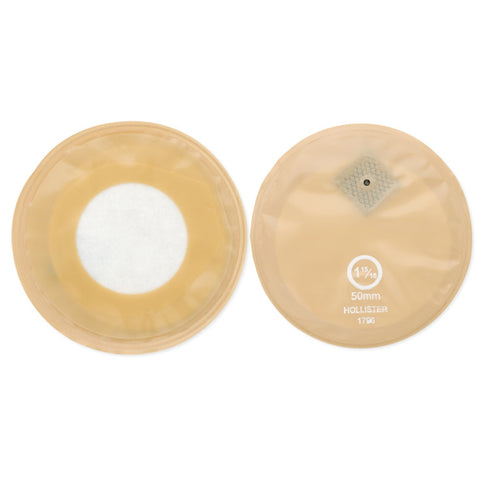 Standard Wear Skin Barrier, Flat, Without Tape Border, Integrated Filter, Beige Odor-Barrier Pouch Film