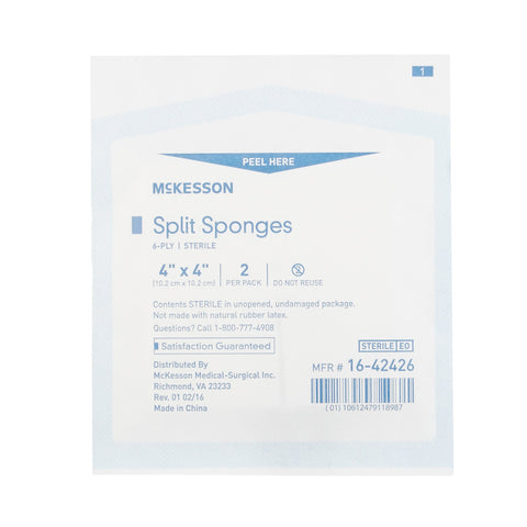 McKesson IV/Drain Split Dressing, 6-Ply