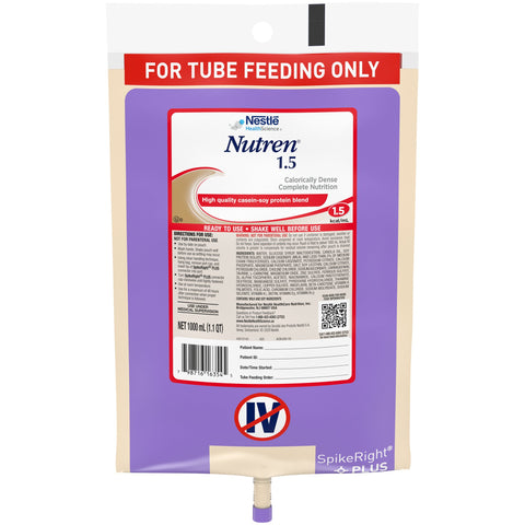 Tube Feeding Formula Nutren 1.5 Liquid Ready to Hang Prefilled Container