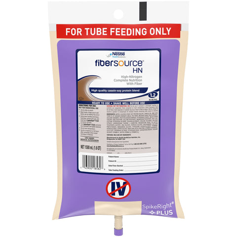 Tube Feeding Formula Fibersource HN Unflavored Liquid Ready to Hang Prefilled Container