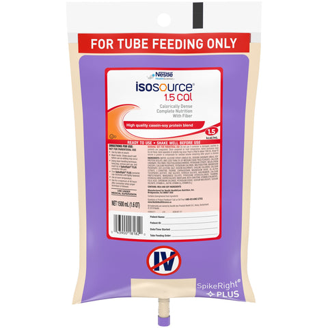 Tube Feeding Formula Isosource 1.5 Cal Liquid Ready to Hang Prefilled Container