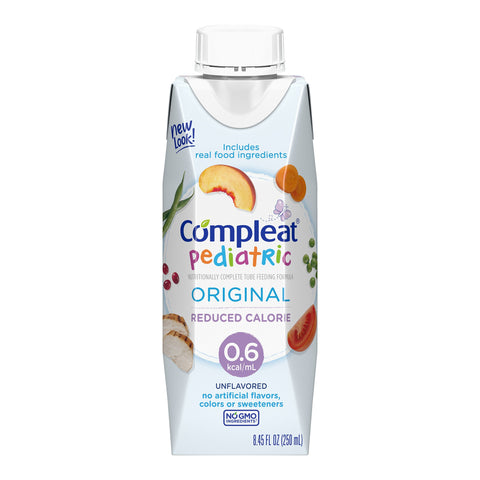 Pediatric Tube Feeding Formula Compleat Pediatric Original Reduced Calorie Reclosable Carton Liquid Real Food Ingredients