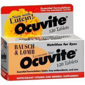 Multivitamin Supplement Ocuvite Vitamin A, Vitamin E, Ascorbic Acid, Lutein 1,000 IU - 60 IU - 200 mg - 2 mg Strength Tablet 120 per Bottle