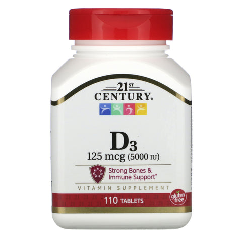 21st Century Vitamin D/Calcium 5,000 IU Strength Tablet 110 per Bottle