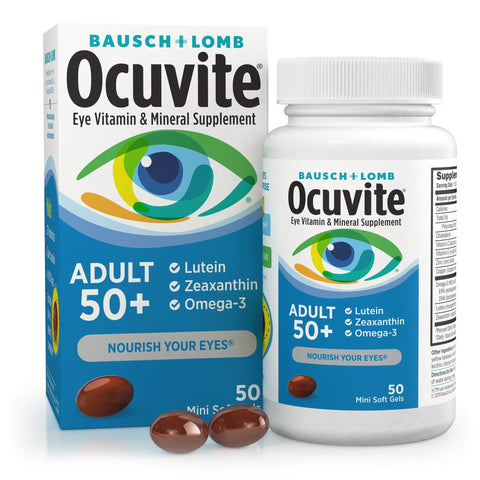 Multivitamin Supplement Ocuvite Adult 50+ Ascorbic Acid Vitamin E 30 IU 150 mg Strength Softgel 50 per Bottle