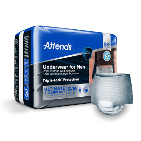 Attends Incontinence Pull-Up Underwear for Men, Ultimate Absorbency