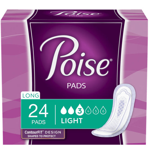 Poise® Bladder Control Pad, Light Absorbency, Absorb-Loc Core, Female