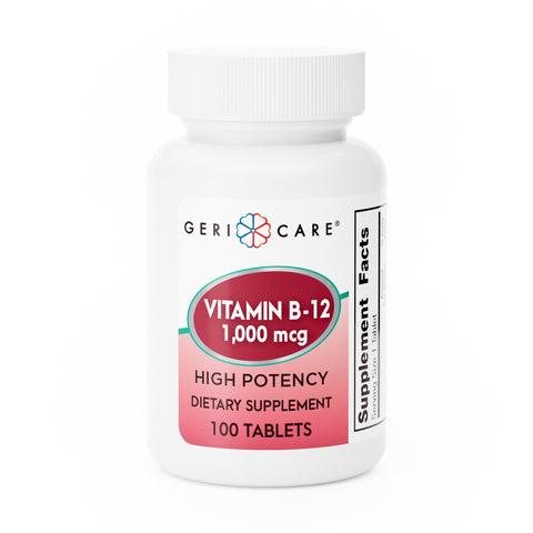 Vitamin Supplement Geri-Care Vitamin B12 Tablet 100 per Bottle
