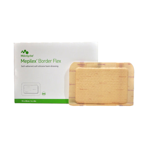 Molnlycke Mepilex Border Flex Self-Adherent Soft Silicone Foam Dressing