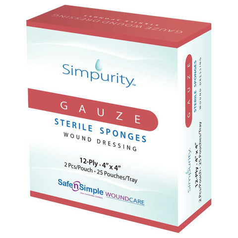 Simpurity™ Sterile Gauze Sponge, 12-Ply