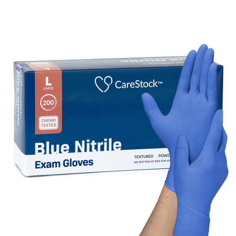 CareStock Blue Nitrile Exam Gloves