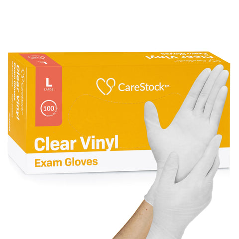 CareStock Clear Vinyl Exam Gloves