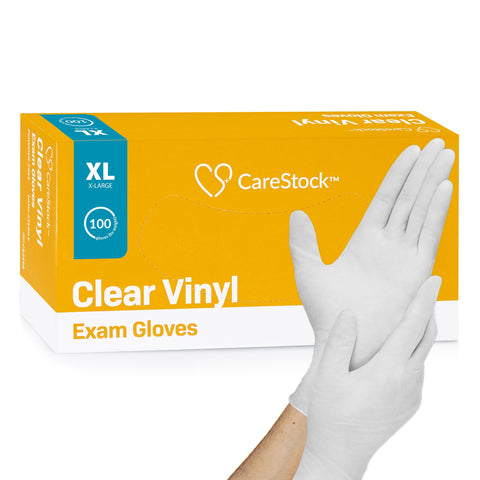 CareStock Clear Vinyl Exam Gloves