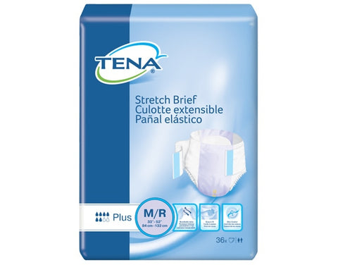 TENA Stretch Plus Incontinence Adult Diapers, Moderate Absorbency