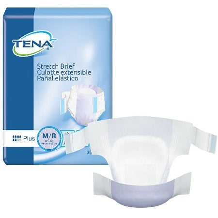 TENA Stretch Plus Incontinence Adult Diapers, Moderate Absorbency