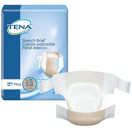 TENA Stretch Plus Incontinence Adult Diapers, Moderate Absorbency