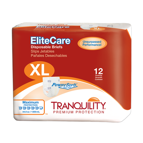 Tranquility Essential Breathable Brief Adult Diapers with Tabs, Heavy Absorbency