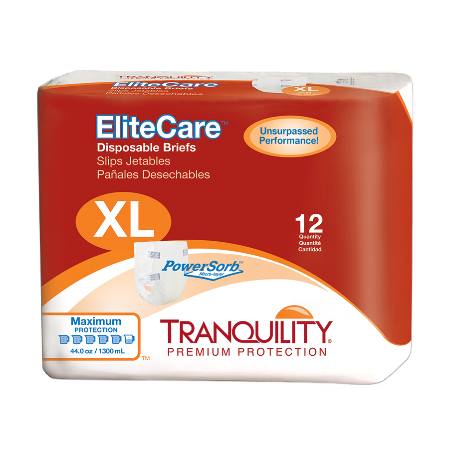 Tranquility EliteCare Disposable Adult Diapers with Tabs, Maximum