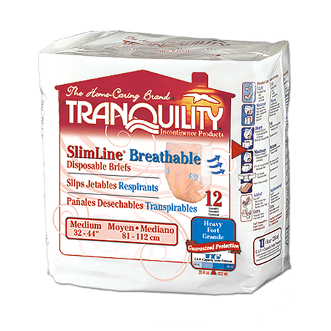 Tranquility SlimLine Breathable Disposable Adult Diapers with Tabs, Heavy