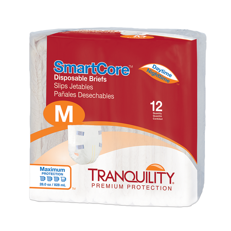 Tranquility SmartCore Disposable Adult Diapers with Tabs, Maximum
