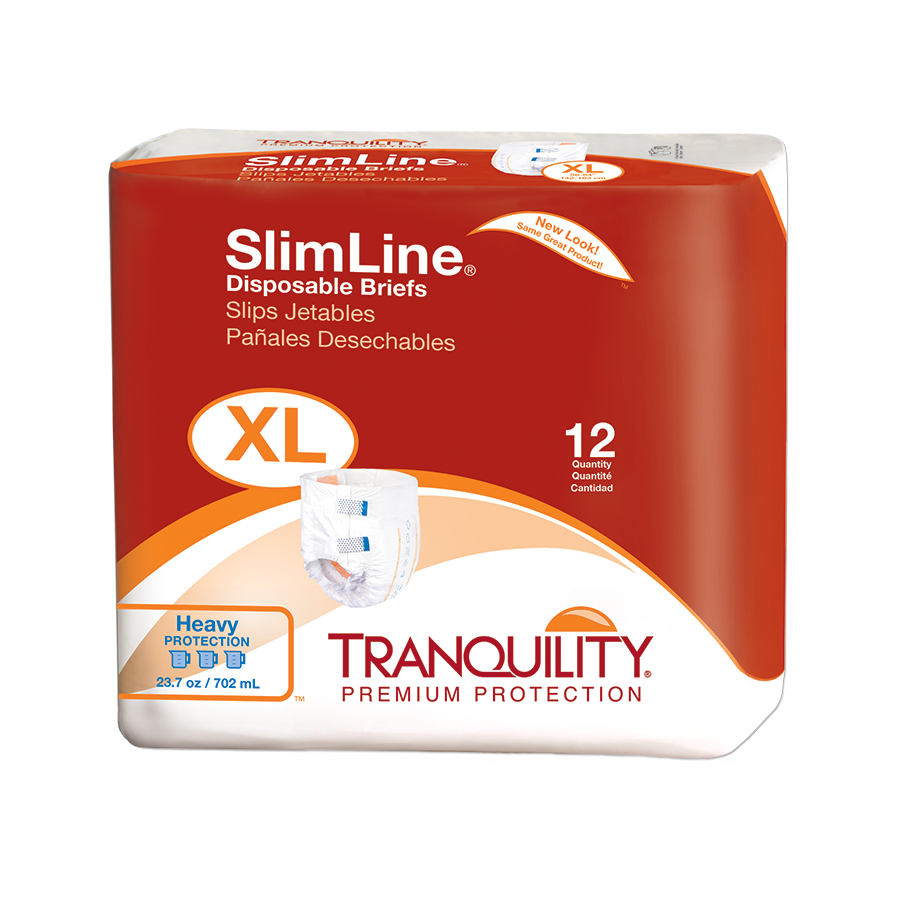 Tranquility SlimLine Disposable Adult Diapers with Tabs, Super