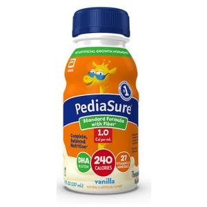 PediaSure Enteral Formula 1.0 Cal with Fiber, Vanilla, 8 fl oz, Case of 24