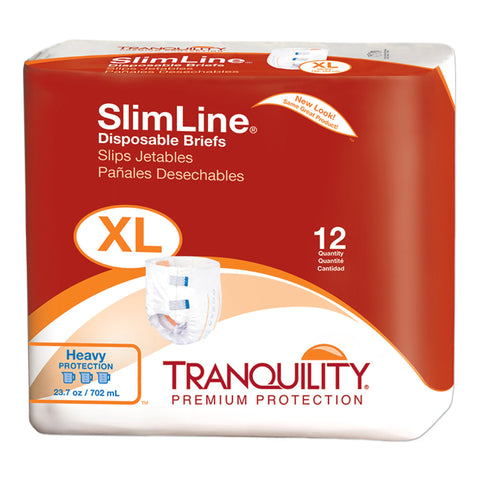 Tranquility SlimLine Disposable Adult Brief with Tabs, Heavy Absorbency