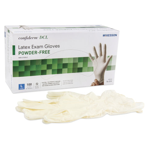 McKesson Confiderm DCL Latex Exam Gloves, Powder Free