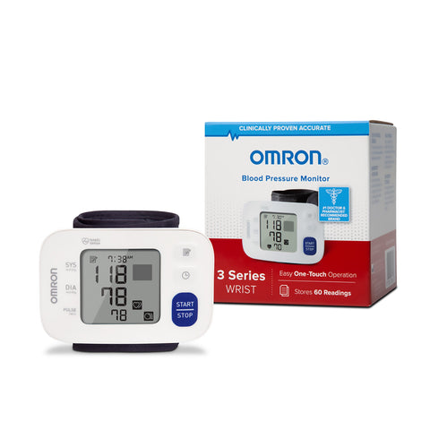 Omron Blood Pressure Monitor, 3 Series Wrist, Easy One-Touch Operation