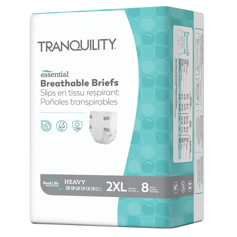 Tranquility Essential Breathable Brief Adult Diapers with Tabs, Heavy Absorbency