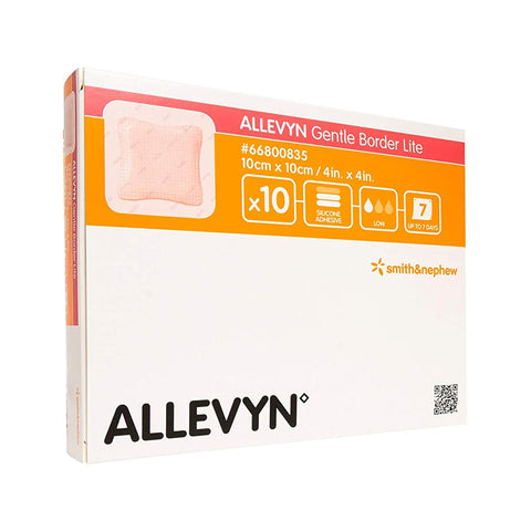 Allevyn Gentle Border Lite Silicone Gel Adhesive, 4" X 4"