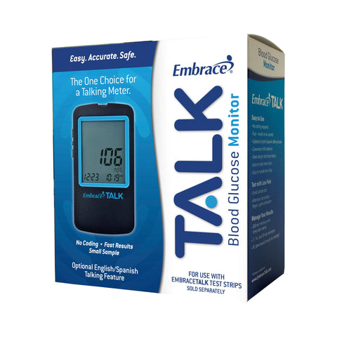 Embrace Blood Glucose Meter with Voice, 6 Second Results