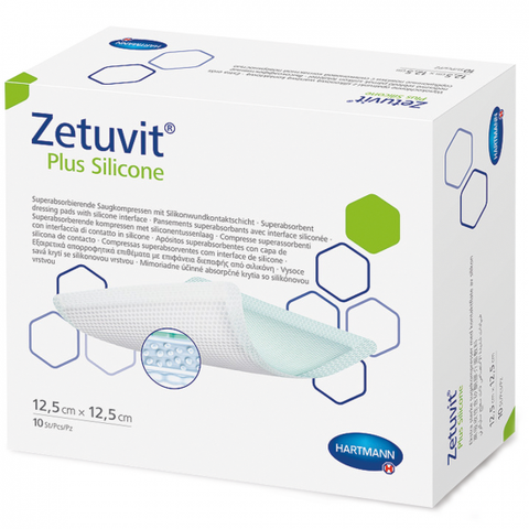 Zetuvit Plus Silicone Super Absorbent Dressing, 5 X 5"