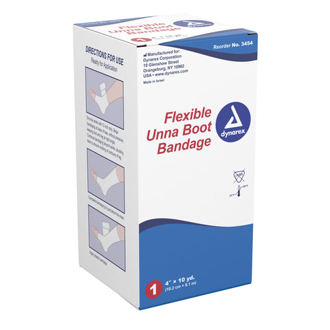 Dynarex Flexible Unna Boot Bandage, 4" X 10 yd