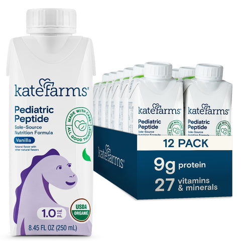 Kate Farms Pediatric Peptide 1.0 Sole-Source Nutrition Formula, Vanilla, 8.45 oz.