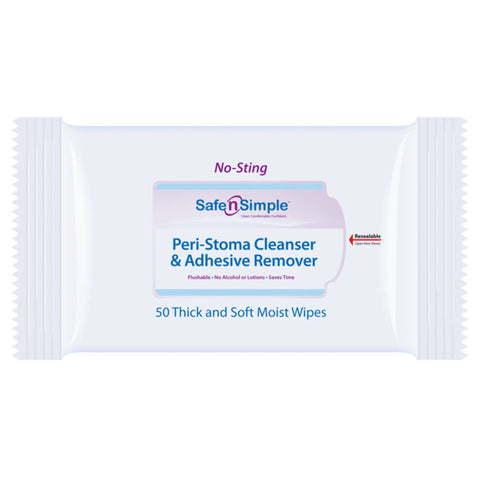 Safe n Simple Peri-Stoma Cleanser & Adhesive Remover Wipes