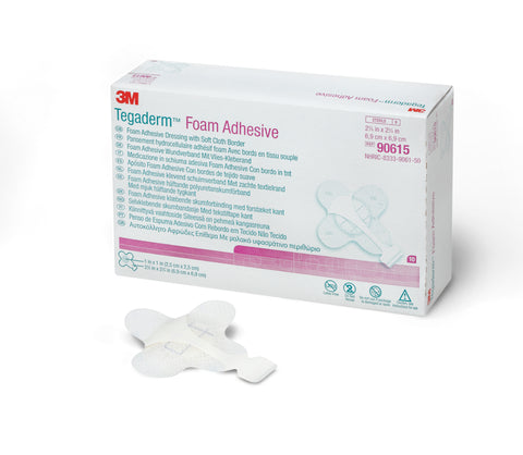 3M Tegaderm Foam Adhesive Dressing with Soft Cloth Border, 2.75 X 2.75"