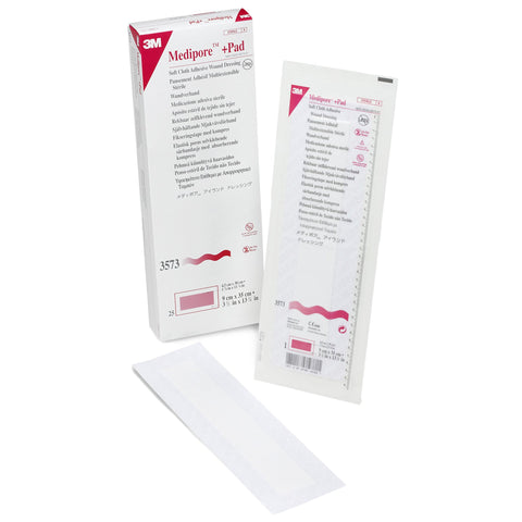 3M Medipore +Pad Soft Cloth Adhesive Wound Dressing, 3.5 x 13-3/4"