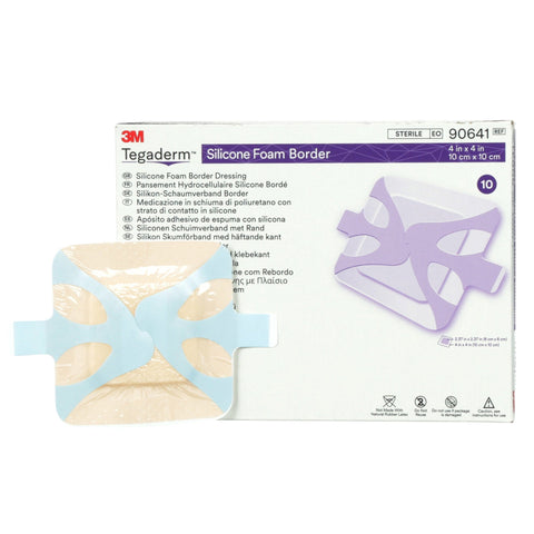 3M Tegaderm Silicone Foam Border Dressing, 4 X 4"