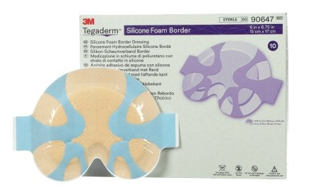 3M Tegaderm Silicone Foam Border Dressing, 6 X 6.75"