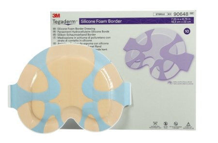 3M Tegaderm Silicone Foam Border Dressing, 7.25 X 8.75"