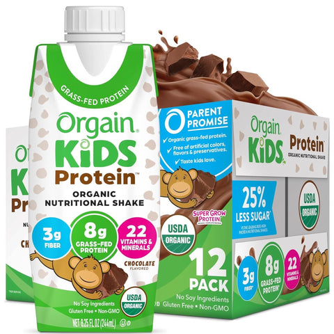 Orgain Kids Grass-Fed Protein Organic Nutritional Shake, Chocolate