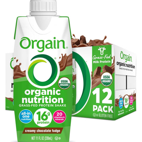 Orgain Organic Nutrition Grass-Fed Protein Shake, Chocolate Fudge