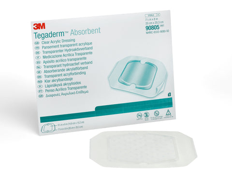 3M Tegaderm Absorbent Clear Acrylic Dressing, 7-7/8 X 8"