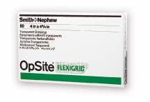 Smith & Nephew OpSite Flexigrid Transparent Film Dressing, 4 X 4.75"