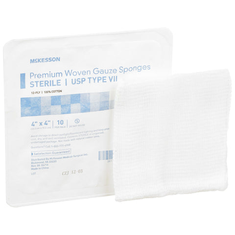 McKesson Sterile USP Type VII Gauze Sponge, 12-Ply